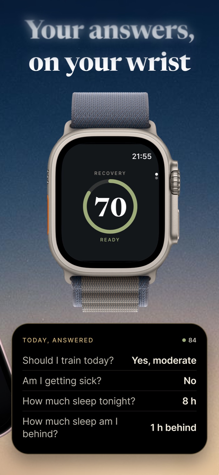 Your answers, on your wrist — recovery and today's answers on Apple Watch