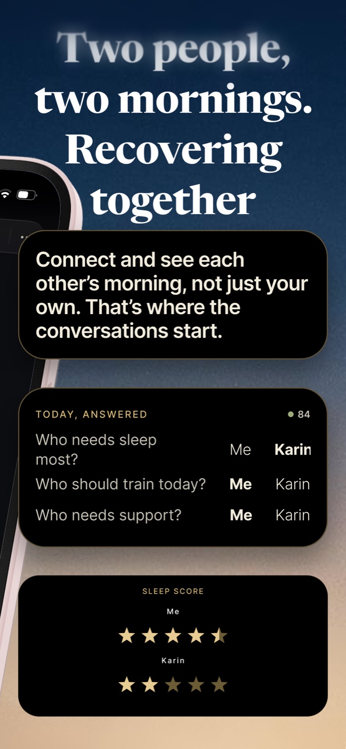 Two people, two mornings — both partners' recovery, side by side